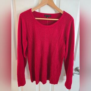 Classic Red Cable Knit Sweater